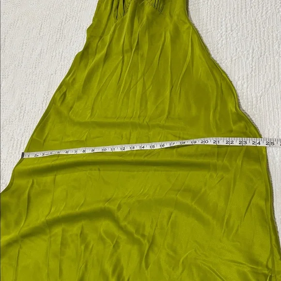 DOEN Claire Dress Silk Chartreuse Green Midi Maxi Slipdress XS Babydoll Retro - Picture 12 of 15
